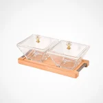 اردور خوری مربع دربدار پایه چوبی 2 عددی