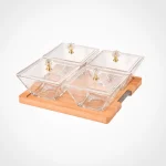 اردور خوری مربع دربدار پایه چوبی 4 عددی