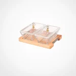 اردور خوری مستطیل دربدار پایه چوبی 2 عددی