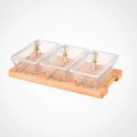 اردور خوری مستطیل دربدار پایه چوبی 3 عددی