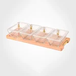 اردور خوری مستطیل دربدار پایه چوبی 4 عددی