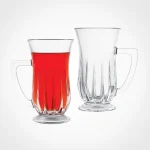 استکان شیشه ای دسته دار 150 سی سی