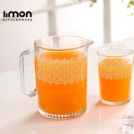 ست پارچ و لیوان شیشه ای شیاردار (چاپدار) - تصویر 3