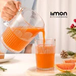 ست پارچ و لیوان شیشه ای شیاردار (چاپدار) - تصویر 2