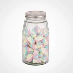 ظرف شیشه ای درب استیل سایز 1