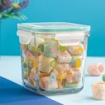 ظرف شیشه ای مربع دربدار 860 میلی لیتر - تصویر 3