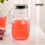 پارچ شیشه ای شیاردار 1.5 لیتر درب استیل